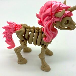 3D printed Pink Silk Skeleton Unicorn  Fidget Toy Fun Collectible Stress Re…
